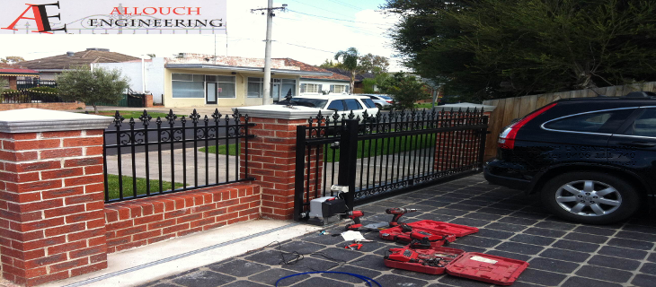 Black Steel fence and gate made and installed by Allouch Engineering in Melbourne