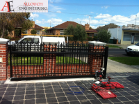 Steel gate and steel fence made and installed by Allouch Engineering