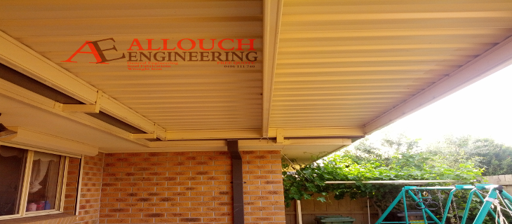 Flat roof steel Pergola made and installed by Allouch Engineering in Melbourne