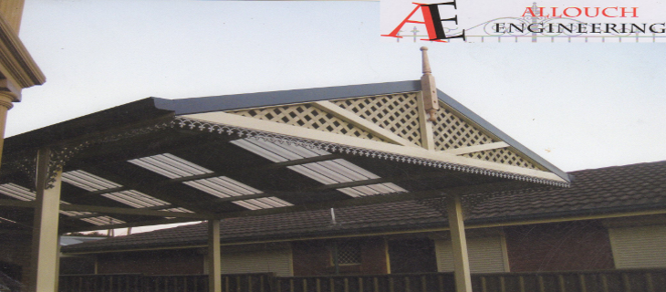 Flat roof steel Pergola made and installed by Allouch Engineering in Melbourne
